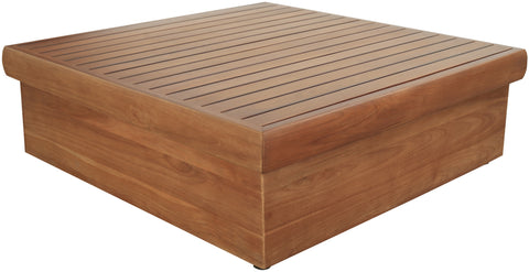 Zadie Natural Teak Wood Outdoor Patio Coffee Table, 1 Piece