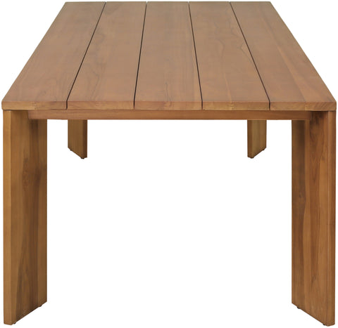 Zadie Natural 78.75 Teak Wood Outdoor Patio Dining Table, 1 Piece