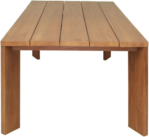Zadie Natural 96 Teak Wood Outdoor Patio Dining Table, 1 Piece