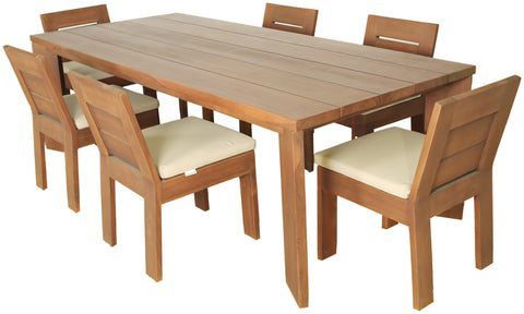 Zadie Natural 96 Teak Wood Outdoor Patio Dining Table, 1 Piece