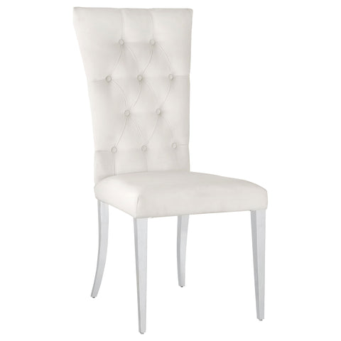 Carmelia Velvet Upholstered Dining Side Chair White (Set of 2)White