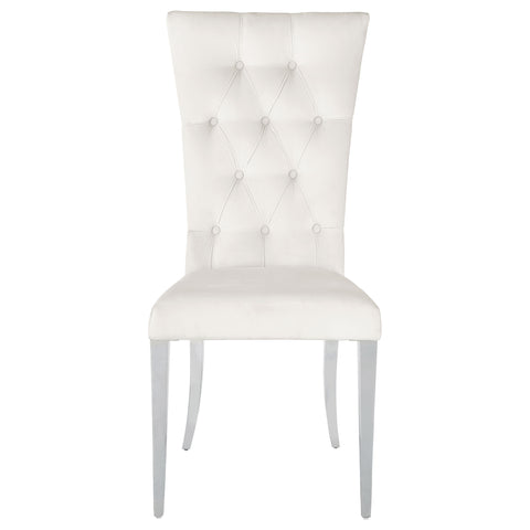 Carmelia Velvet Upholstered Dining Side Chair White (Set of 2)White