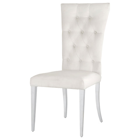 Carmelia Velvet Upholstered Dining Side Chair White (Set of 2)White