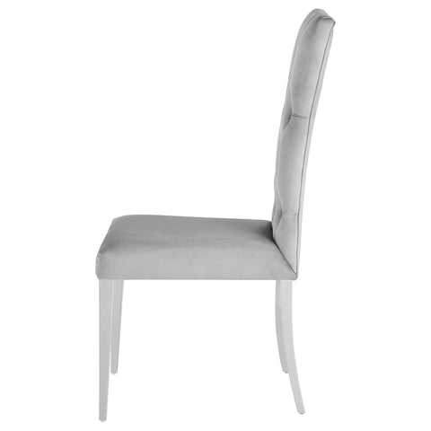 Carmelia Velvet Upholstered Dining Side Chair Grey (Set of 2)Grey