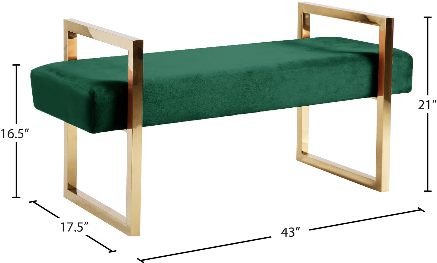 taj green velvet bench green