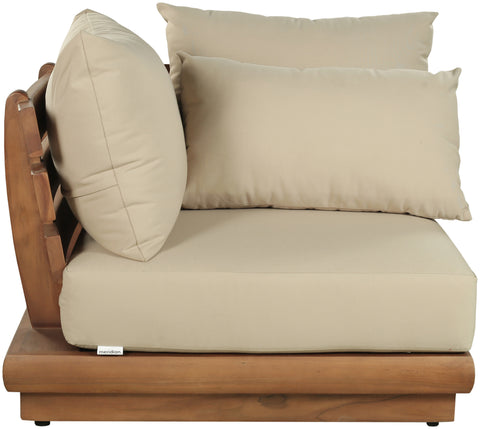 Zadie Tan Water Resistant Fabric Upholstered Outdoor Patio Modular Corner Chair, 1 Piece