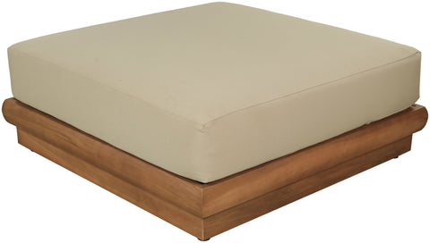 Zadie Tan Water Resistant Fabric Upholstered Outdoor Patio Modular Ottoman, 1 Piece