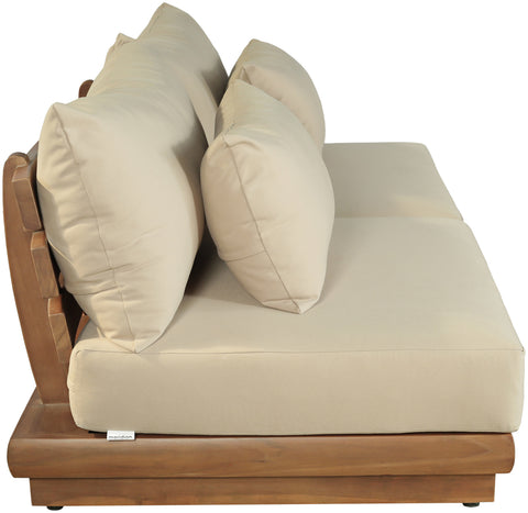 Zadie Tan 74 Water Resistant Fabric Upholstered Outdoor Patio Modular Loveseat, 2-Piece