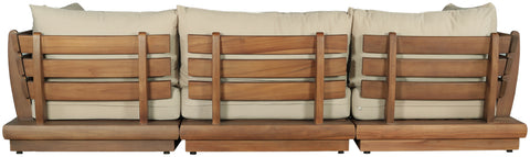 Zadie Tan 113 Water Resistant Fabric Upholstered Outdoor Patio Modular Sofa , 3-Piece (Style 1)