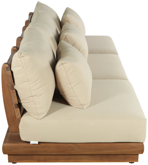 Zadie Tan 111 Water Resistant Fabric Upholstered Outdoor Patio Modular Sofa , 3-Piece (Style 1)