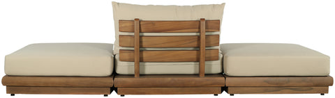 Zadie Tan 111 Water Resistant Fabric Upholstered Outdoor Patio Modular Sofa , 3-Piece (Style 2)