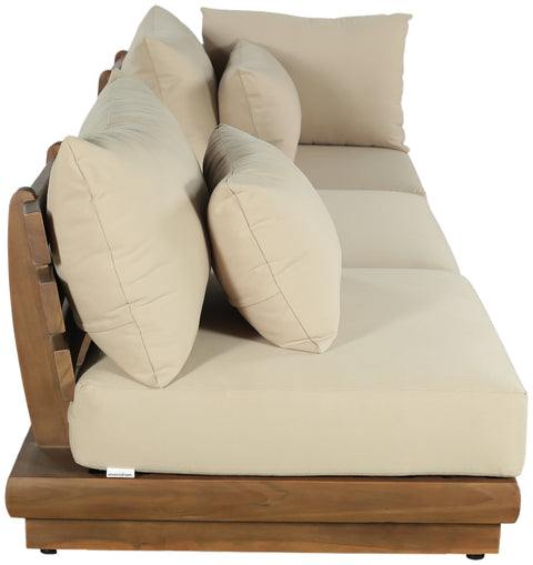 Zadie Tan 112 Water Resistant Fabric Upholstered Outdoor Patio Modular Sofa, 3-Piece