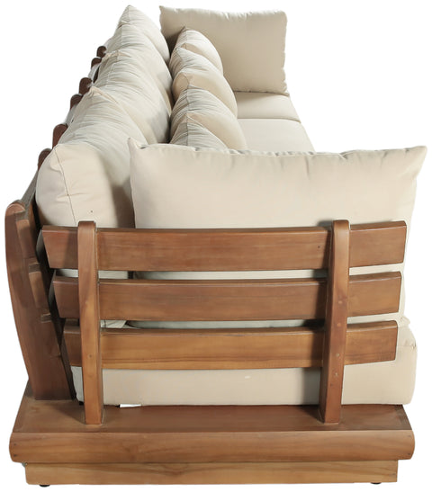 Zadie Tan 150 Water Resistant Fabric Upholstered Outdoor Patio Modular Sofa, 4-Piece