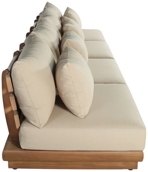 Zadie Tan 148 Water Resistant Fabric Upholstered Outdoor Patio Modular Sofa , 4-Piece (Style 1)