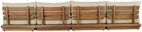 Zadie Tan 148 Water Resistant Fabric Upholstered Outdoor Patio Modular Sofa , 4-Piece (Style 1)