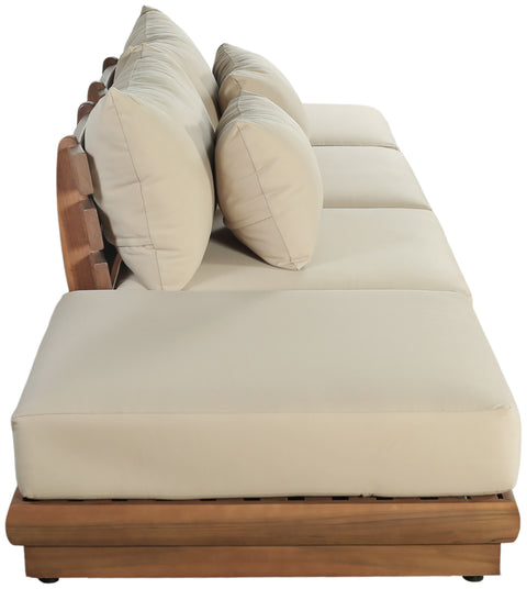Zadie Tan 148 Water Resistant Fabric Upholstered Outdoor Patio Modular Sofa , 4-Piece (Style 2)
