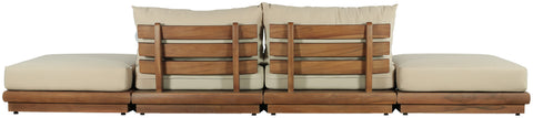 Zadie Tan 148 Water Resistant Fabric Upholstered Outdoor Patio Modular Sofa , 4-Piece (Style 2)