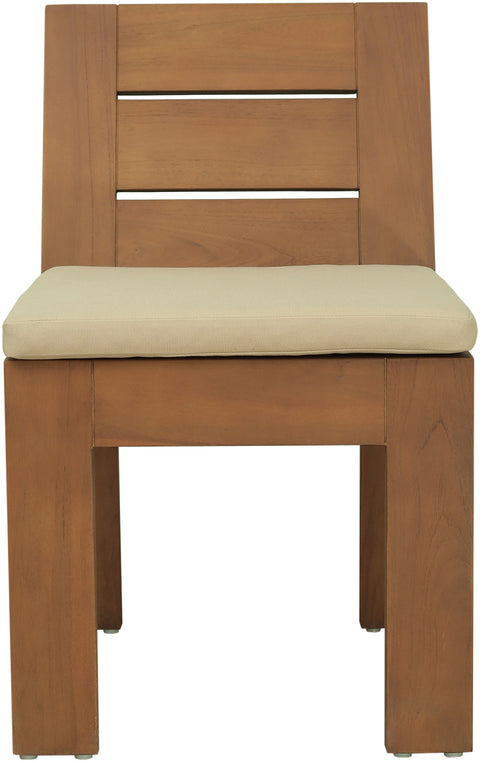 Zadie Tan Water Resistant Fabric Upholstered Outdoor Patio Dining Side Chair, 1 Piece