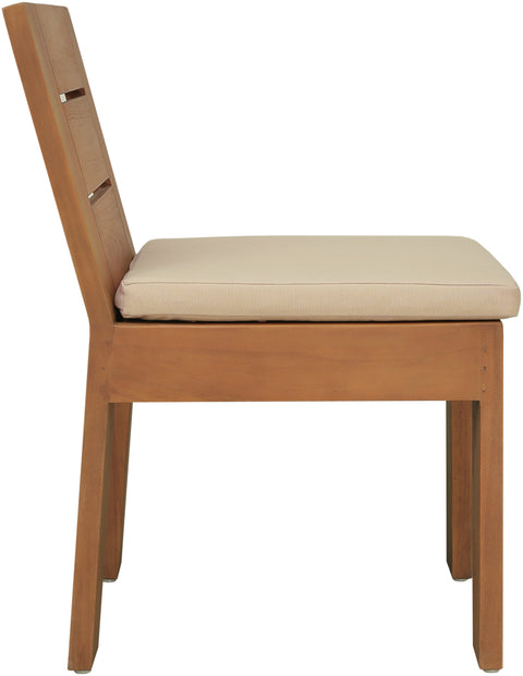 Zadie Tan Water Resistant Fabric Upholstered Outdoor Patio Dining Side Chair, 1 Piece