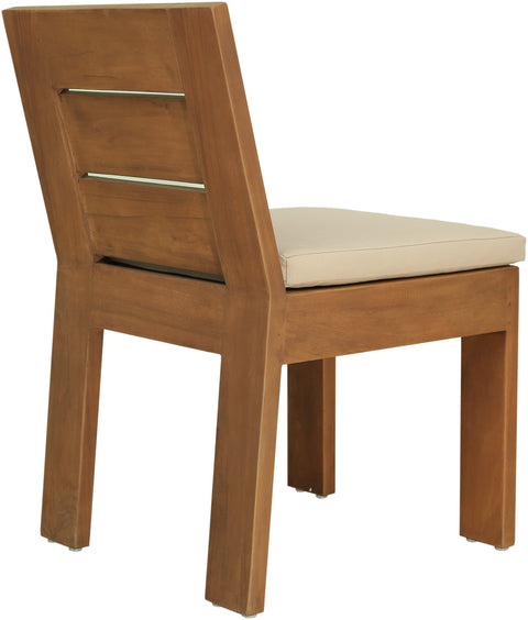 Zadie Tan Water Resistant Fabric Upholstered Outdoor Patio Dining Side Chair, 1 Piece