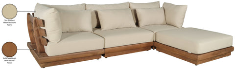 Zadie Tan 113 Water Resistant Fabric Upholstered Outdoor Patio Modular Sectional , 4-Piece (Style 1)