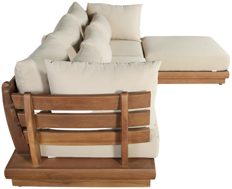 Zadie Tan 113 Water Resistant Fabric Upholstered Outdoor Patio Modular Sectional , 4-Piece (Style 1)