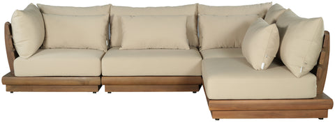 Zadie Tan 113 Water Resistant Fabric Upholstered Outdoor Patio Modular Sectional , 4-Piece (Style 2)