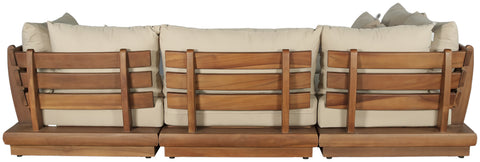 Zadie Tan 113 Water Resistant Fabric Upholstered Outdoor Patio Modular Sectional , 4-Piece (Style 2)
