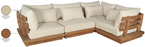 Zadie Tan 113 Water Resistant Fabric Upholstered Outdoor Patio Modular Sectional , 4-Piece (Style 3)