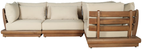 Zadie Tan 113 Water Resistant Fabric Upholstered Outdoor Patio Modular Sectional , 4-Piece (Style 3)