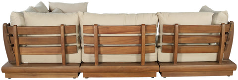 Zadie Tan 113 Water Resistant Fabric Upholstered Outdoor Patio Modular Sectional , 4-Piece (Style 3)