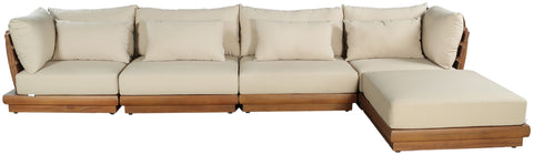 Zadie Tan 150 Water Resistant Fabric Upholstered Outdoor Patio Modular Sectional , 5-Piece (Style 1)