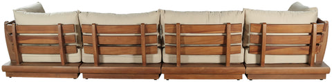 Zadie Tan 150 Water Resistant Fabric Upholstered Outdoor Patio Modular Sectional , 5-Piece (Style 1)