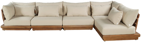 Zadie Tan 150 Water Resistant Fabric Upholstered Outdoor Patio Modular Sectional , 5-Piece (Style 2)
