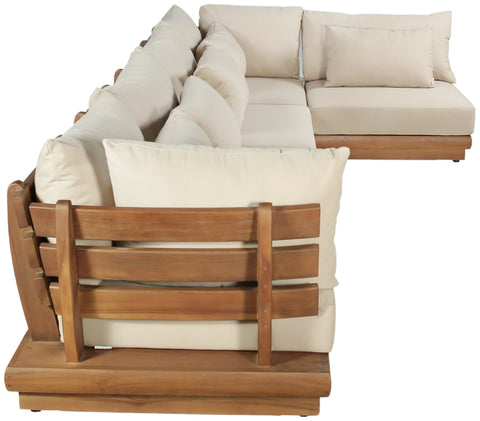 Zadie Tan 150 Water Resistant Fabric Upholstered Outdoor Patio Modular Sectional , 5-Piece (Style 2)