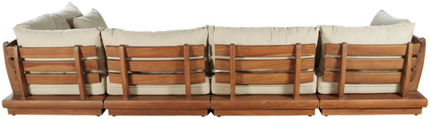Zadie Tan 150 Water Resistant Fabric Upholstered Outdoor Patio Modular Sectional , 5-Piece (Style 2)
