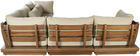 Zadie Tan 113 Water Resistant Fabric Upholstered Outdoor Patio Modular Sectional, 5-Piece