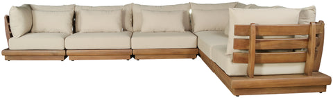 Zadie Tan 150 Water Resistant Fabric Upholstered Outdoor Patio Modular Sectional , 6-Piece (Style 1)
