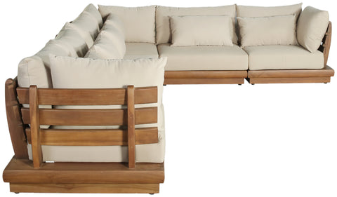 Zadie Tan 150 Water Resistant Fabric Upholstered Outdoor Patio Modular Sectional , 6-Piece (Style 1)