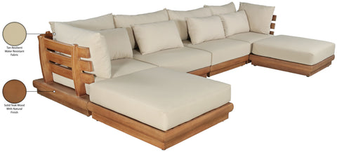 Zadie Tan 150 Water Resistant Fabric Upholstered Outdoor Patio Modular Sectional , 6-Piece (Style 2)