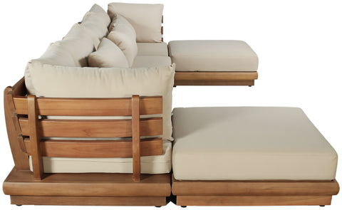 Zadie Tan 150 Water Resistant Fabric Upholstered Outdoor Patio Modular Sectional , 6-Piece (Style 2)
