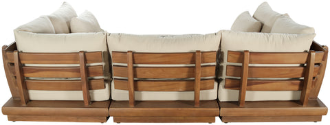 Zadie Tan 113 Water Resistant Fabric Upholstered Outdoor Patio Modular Sectional, 6-Piece