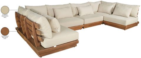 Zadie Tan 150 Water Resistant Fabric Upholstered Outdoor Patio Modular Sectional , 6-Piece (Style 3)