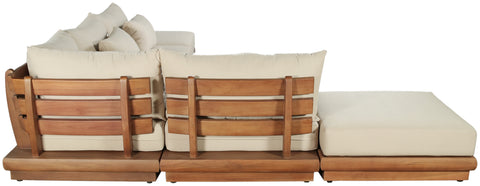 Zadie Tan 149 Water Resistant Fabric Upholstered Outdoor Patio Modular Sectional, 6-Piece