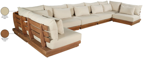 Zadie Tan 187 Water Resistant Fabric Upholstered Outdoor Patio Modular Sectional, 7-Piece