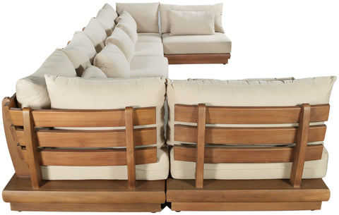 Zadie Tan 187 Water Resistant Fabric Upholstered Outdoor Patio Modular Sectional, 7-Piece