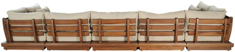 Zadie Tan 187 Water Resistant Fabric Upholstered Outdoor Patio Modular Sectional, 7-Piece