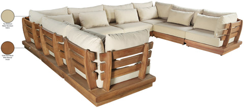 Zadie Tan 150 Water Resistant Fabric Upholstered Outdoor Patio Modular Sectional, 8-Piece