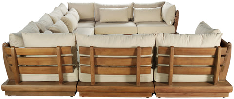 Zadie Tan 150 Water Resistant Fabric Upholstered Outdoor Patio Modular Sectional, 8-Piece