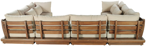 Zadie Tan 150 Water Resistant Fabric Upholstered Outdoor Patio Modular Sectional, 8-Piece